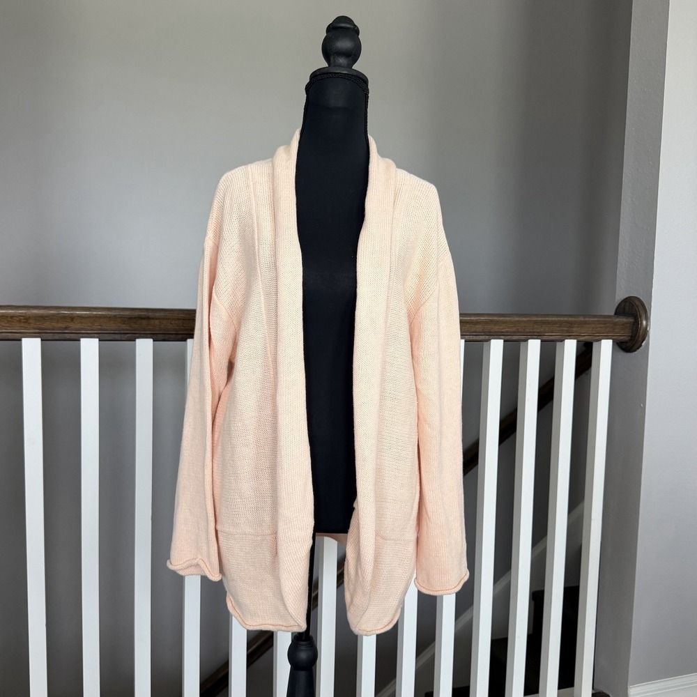 Storybook Knits NWT Open Cardigan Sweater 1X Peach‎ Coastal Prep Boho Grandma
